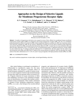 Approaches to the Design of Selective Ligands for Membrane Progesterone Receptor Alpha