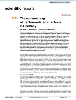 The Epidemiology of Fracture-Related Infections in Germany