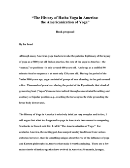 —The History of Hatha Yoga in America: The