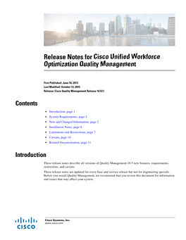 Release Notes for Cisco Unified Workforce Optimization Quality Management