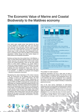 The Economic Value of Marine and Coastal Biodiversity to the Maldives Economy