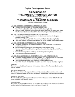 Directions to the James R. Thompson Center The