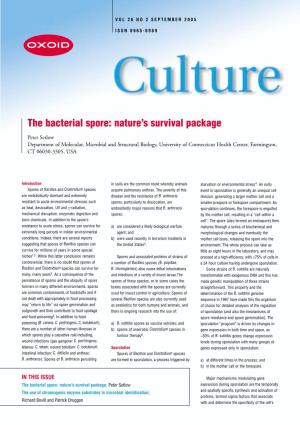 The Bacterial Spore: Nature's Survival Package