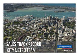 SALES TRACK RECORD City Metro Team April 2018 Sales Track Record