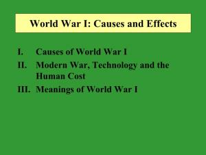 World War I: Causes and Effects