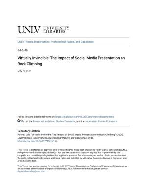 The Impact of Social Media Presentation on Rock Climbing