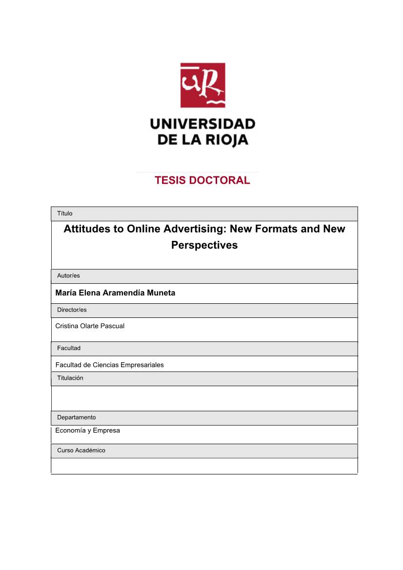 Attitudes to Online Advertising: New Formats and New Perspectives
