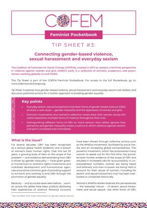 Connecting Gender-Based Violence, Sexual Harassment and Everyday Sexism