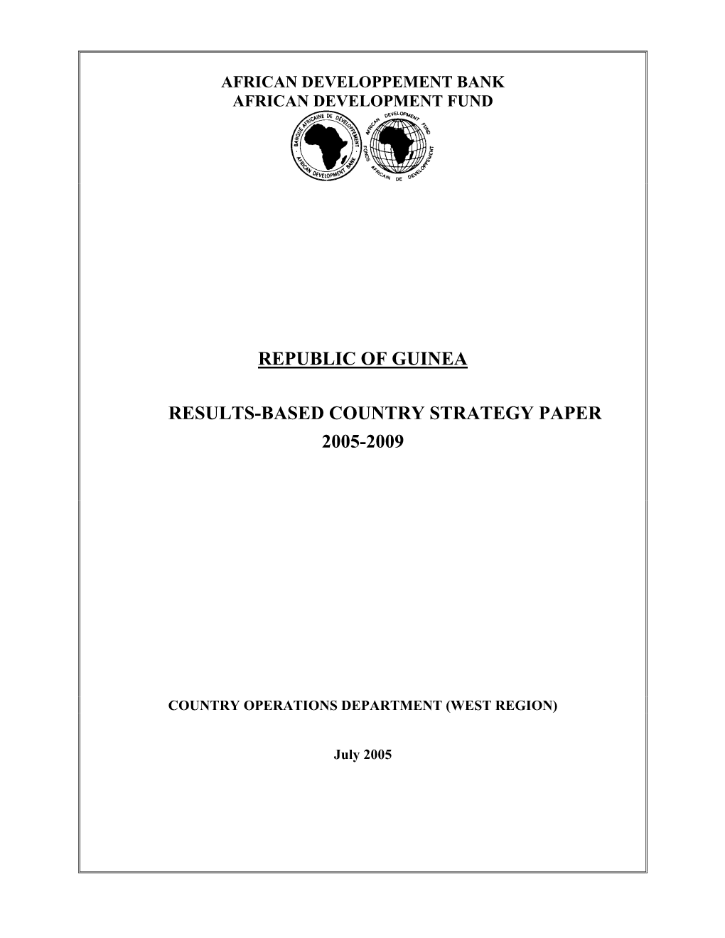 2005-2009-Guinea-Country Strategy Paper