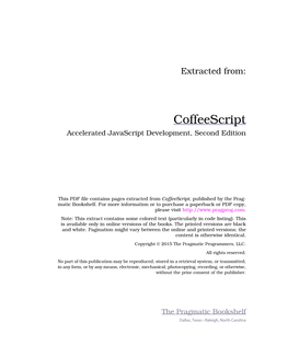Coffeescript Accelerated Javascript Development, Second Edition