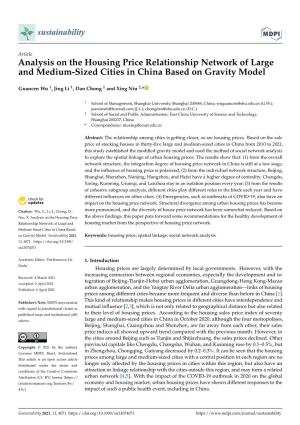 Analysis on the Housing Price Relationship Network of Large and Medium-Sized Cities in China Based on Gravity Model