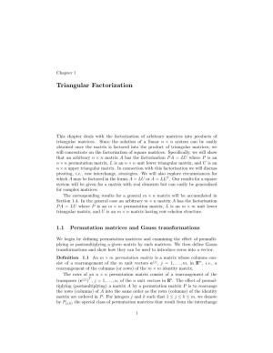 Triangular Factorization