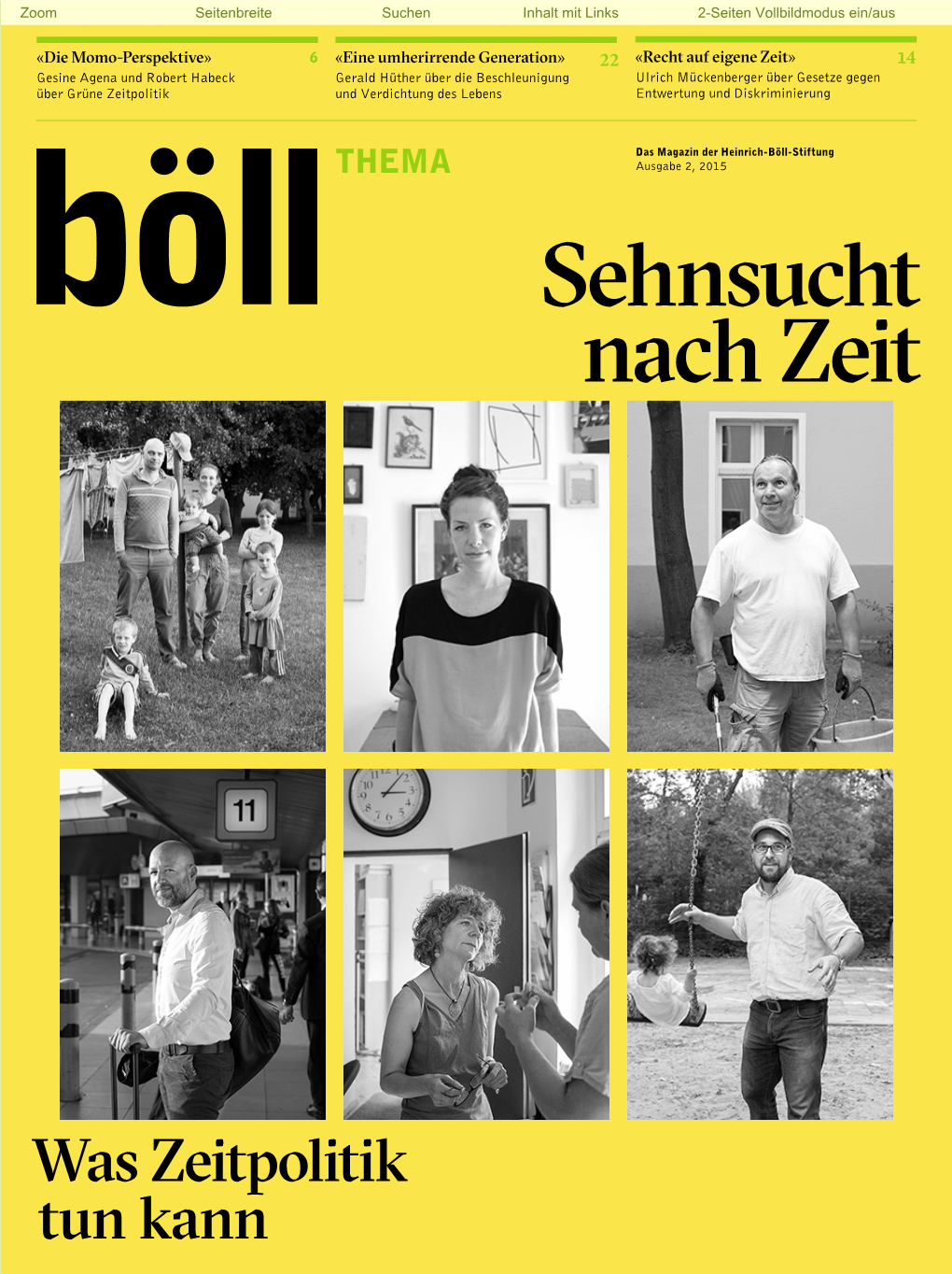 Böll-Stiftung: THEMA 2-2015, Sehnsucht Nach Zeit
