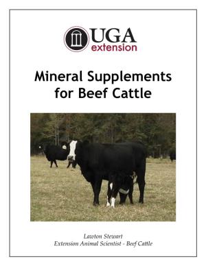 Mineral Supplements for Beef Cattle