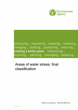 Areas of Water Stress: Final Classification