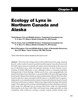 Ecology of Lynx in Northern Canada and Alaska