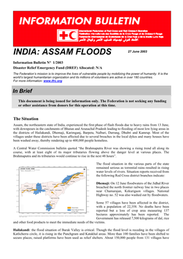 INDIA: ASSAM FLOODS 27 June 2003