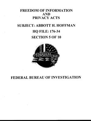 Abbie Hoffman's FBI Files