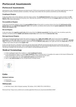Portocaval Anastomosis