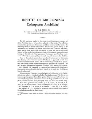 INSECTS of MICRONESIA Coleoptera: Anobiidae 1