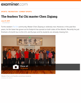 The Fearless Tai Chi Master Chen Ziqiang