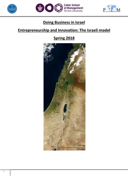 Ing Business in Israel Entrepreneurship and Innovation: the Israeli Model Spring 2018