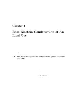 Chapter 3 Bose-Einstein Condensation of an Ideal