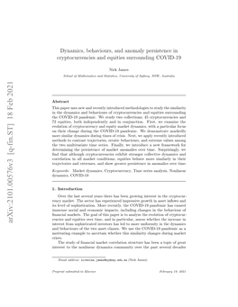 Dynamics, Behaviours, and Anomaly Persistence in Cryptocurrencies and Equities Surrounding COVID-19