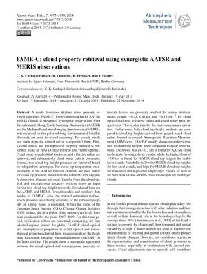 FAME-C: Cloud Property Retrieval Using Synergistic AATSR and MERIS Observations