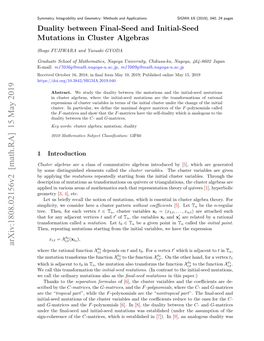 Duality Between Final-Seed and Initial-Seed Mutations in Cluster Algebras