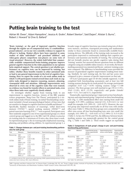 Putting Brain Training to the Test