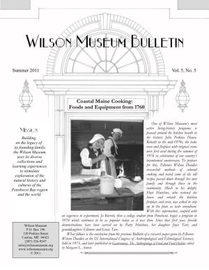 Wilson Museum Bulletin