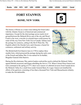 Fort Stanwix, Rome, NY -- a Site on a Revolutionary War Road Trip