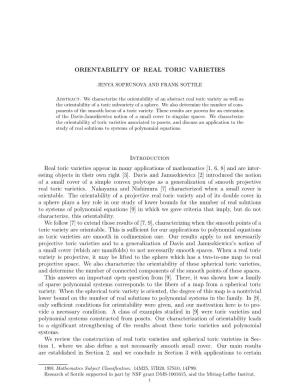 Orientability of Real Toric Varieties