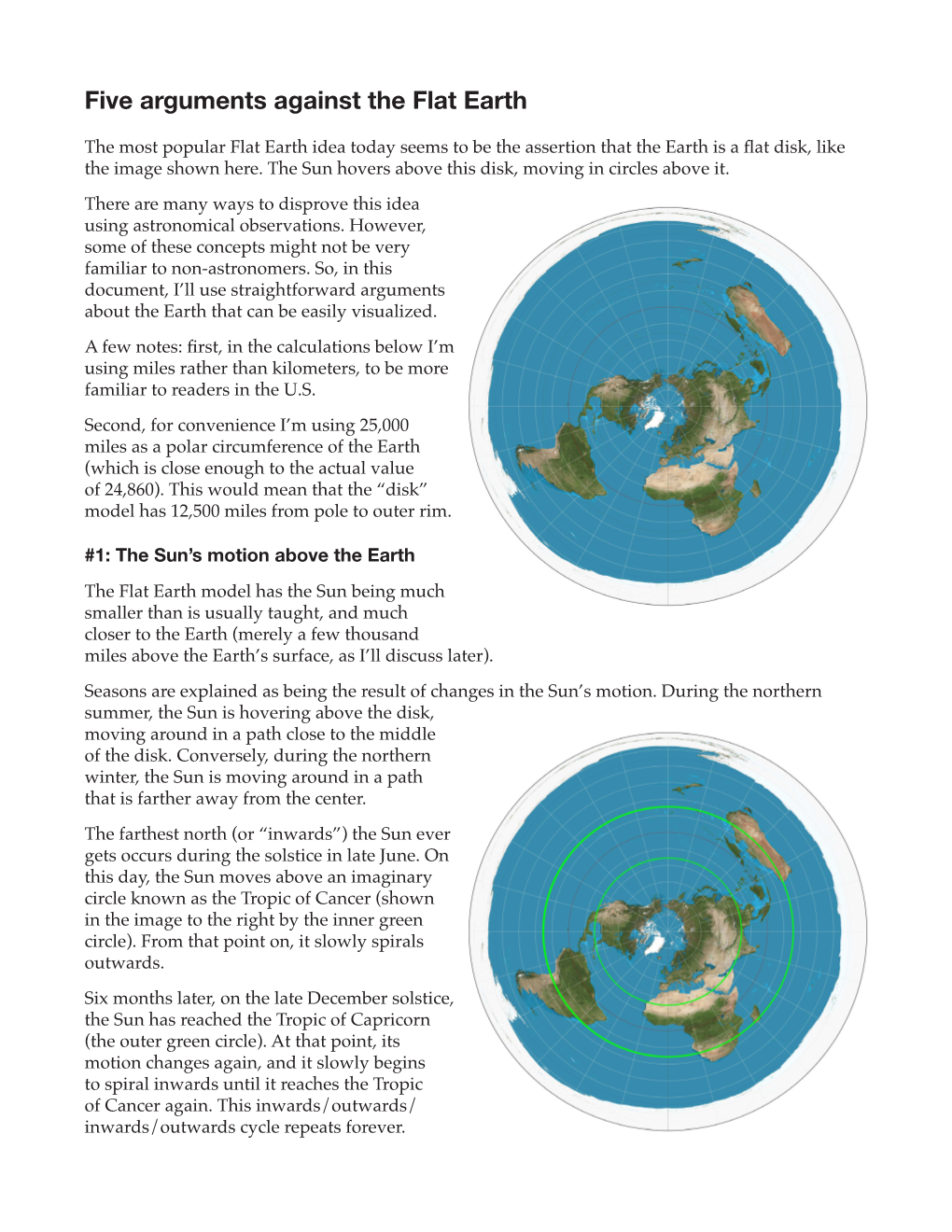 Five Arguments Against the Flat Earth