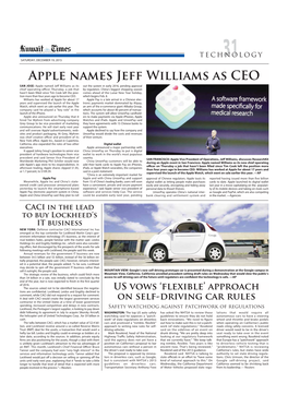 Apple Names Jeff Williams As CEO