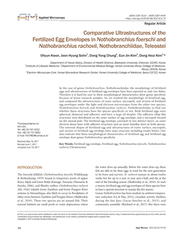 Comparative Ultrastructures of the Fertilized Egg Envelopes in Nothobranchius Foerschi and Nothobranchius Rachovii, Nothobranchiidae, Teleostei