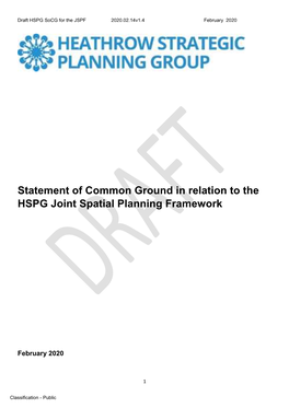 Statement of Common Ground in Relation to the HSPG Joint Spatial Planning Framework