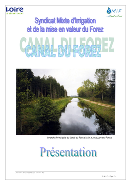 Branche Principale Du Canal Du Forez À ST MARCELLIN-EN-FOREZ