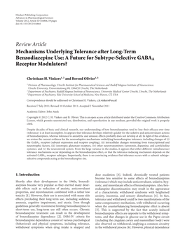 Mechanisms Underlying Tolerance After Long-Term Benzodiazepine Use: a Future for Subtype-Selective GABAA Receptor Modulators?