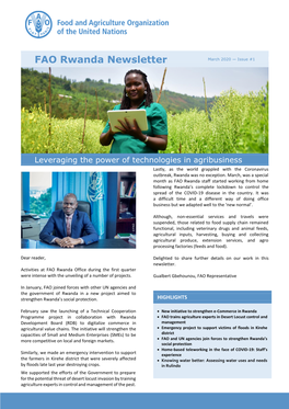 FAO Rwanda Newsletter, March 2020