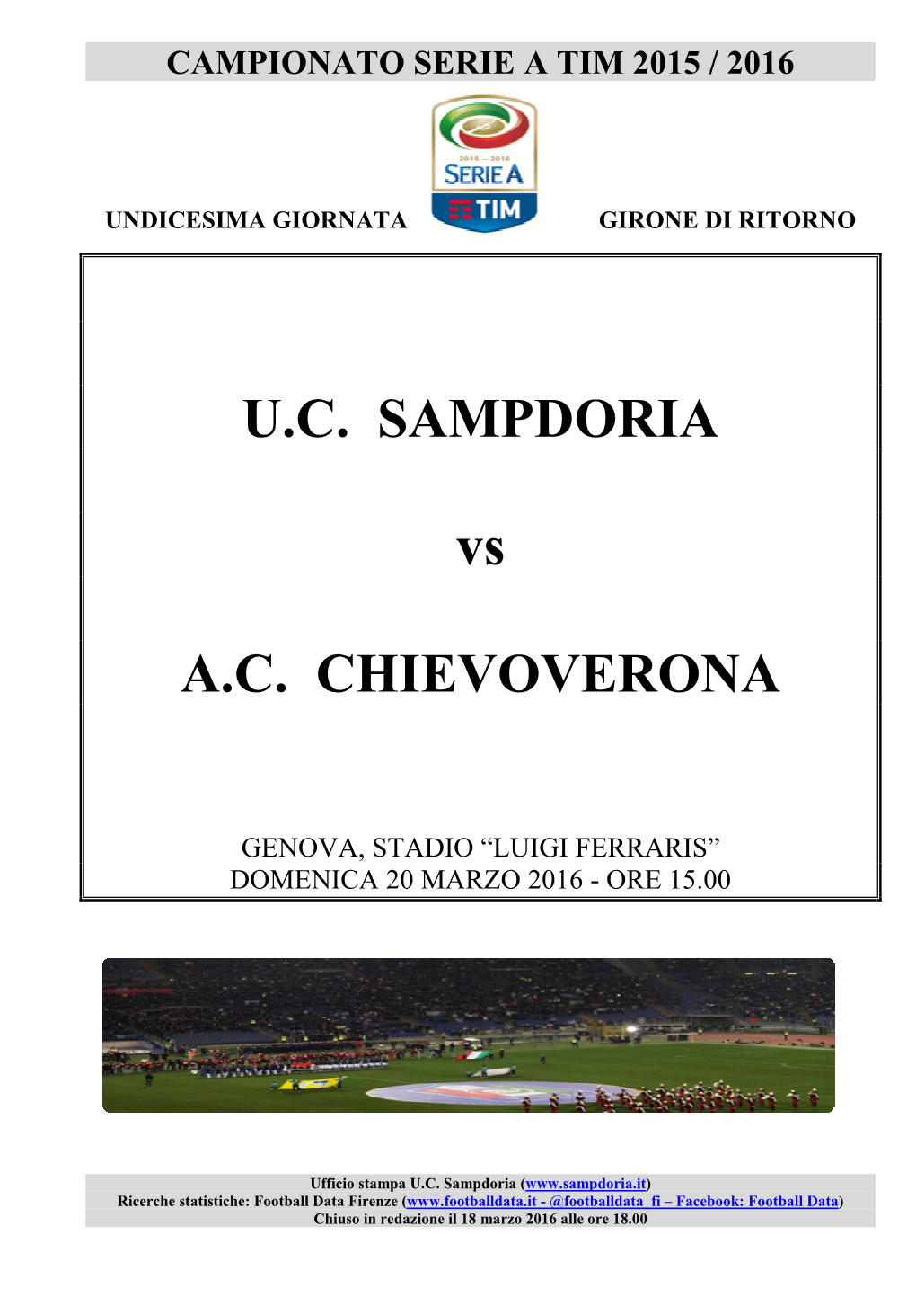 Sampdoria-Chievoverona