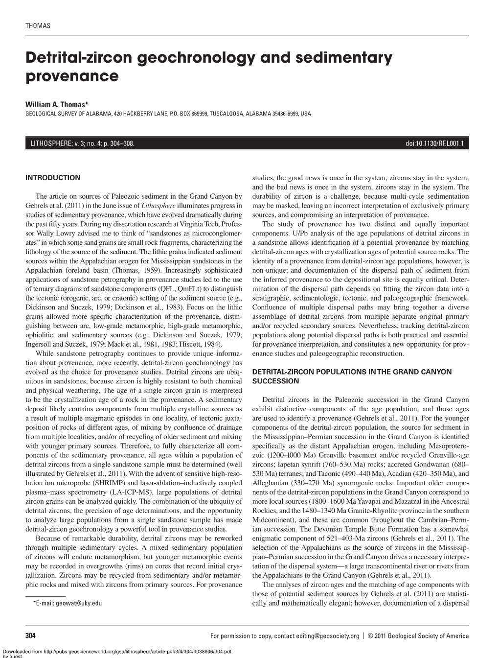 Detrital-Zircon Geochronology and Sedimentary Provenance