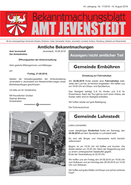 Gemeinde Embühren Gemeinde Luhnstedt