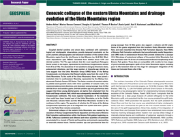 Cenozoic Collapse of the Eastern Uinta Mountains and Drainage Evolution of the Uinta Mountains Region GEOSPHERE; V