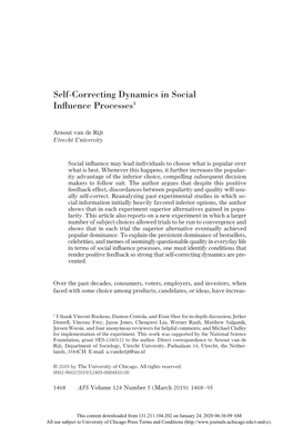 Self-Correcting Dynamics in Social Inﬂuence Processes1