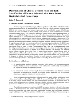 Clinical Decision Rules and Risk Stratification of Patients with Acute