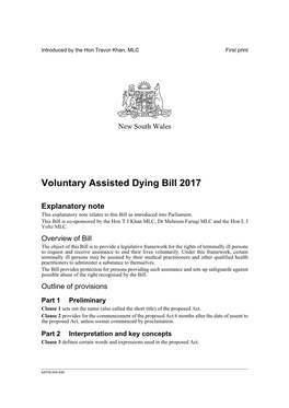 Voluntary Assisted Dying Bill 2017