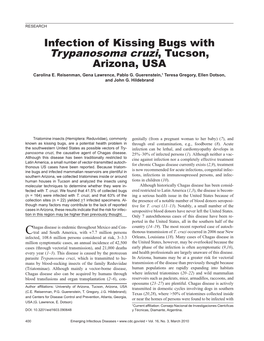 Trypanosoma Cruzi, Tucson, Arizona, USA Carolina E