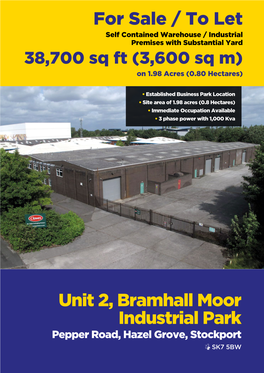 Unit 2, Bramhall Moor Industrial Park for Sale / To